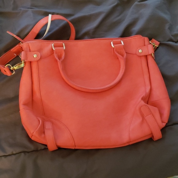 Steve Madden Orange Faux Leather Satchel - Picture 3 of 4